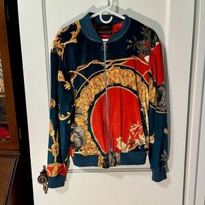 Zara Women's Red and Gold Bomber Jacket